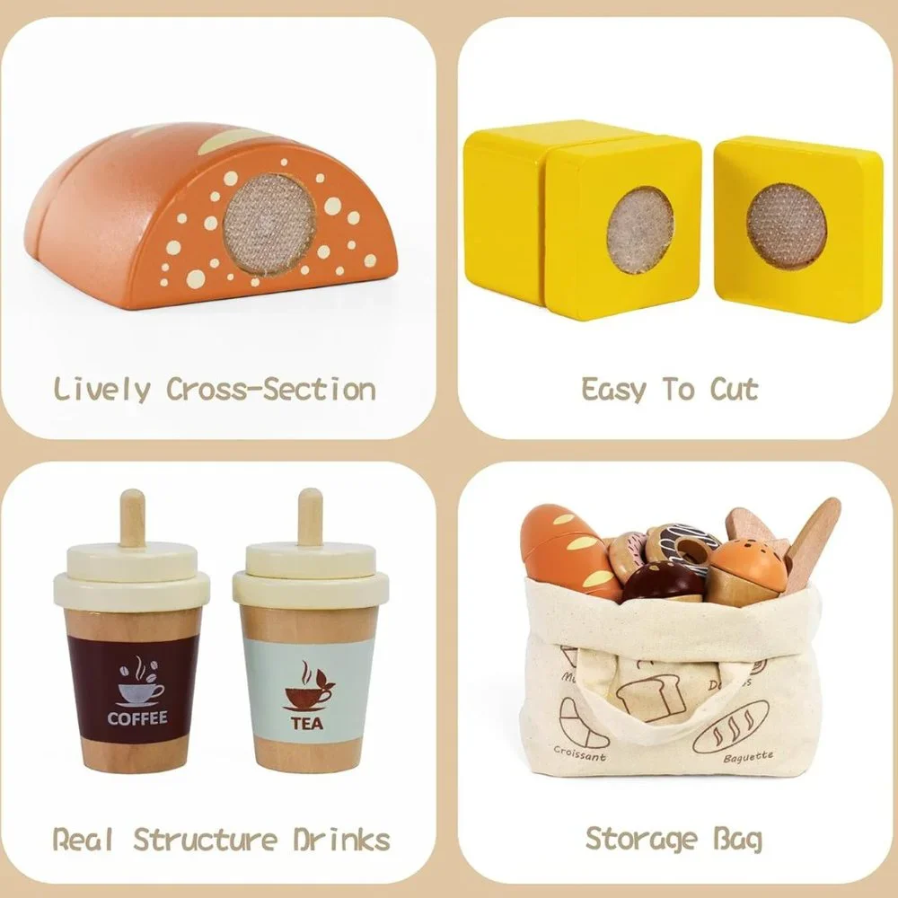 Wooden Bakery Kids Toy Food Playset